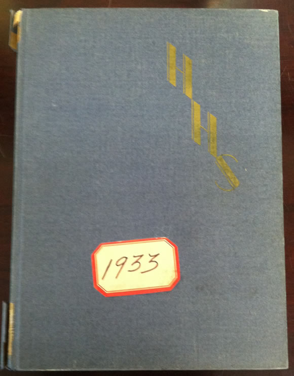 1933 HHS Yearbook Cover